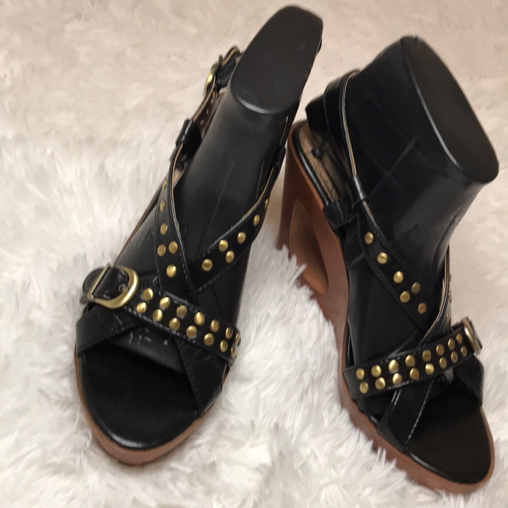 Madden Girl Lamontt black pari wedges  size 8